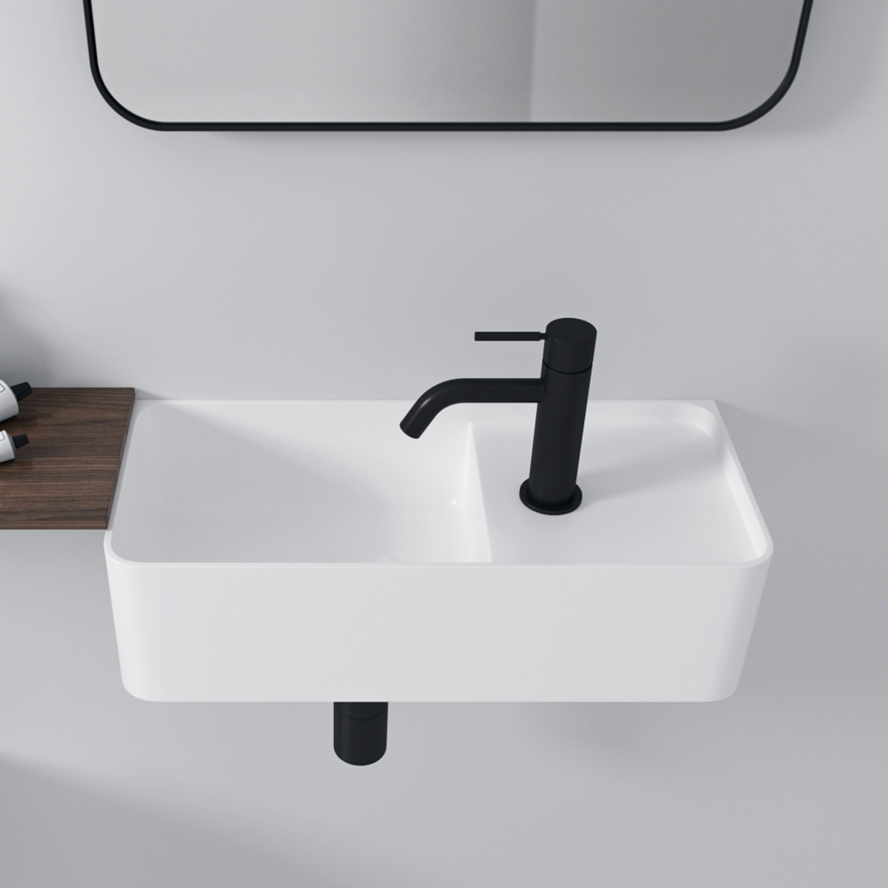Coco 4L - 50x225 Vask til venstre MathvidSolidTec® - fra Bad&Stil.