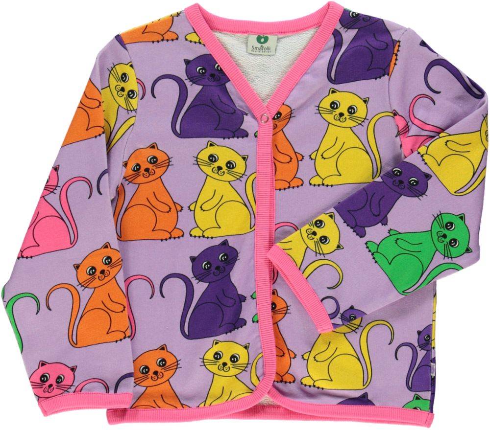 Sweat Cardigan, Cat - Viola / 1-2