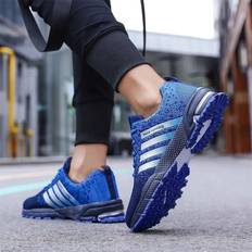 Men's Sneakers Male Student Running Shoes Women Sport Shoes Couple Lovers Shoes Simple Casual Sneakers Trainers Air Cushion Shoes for Women Men 39 blå