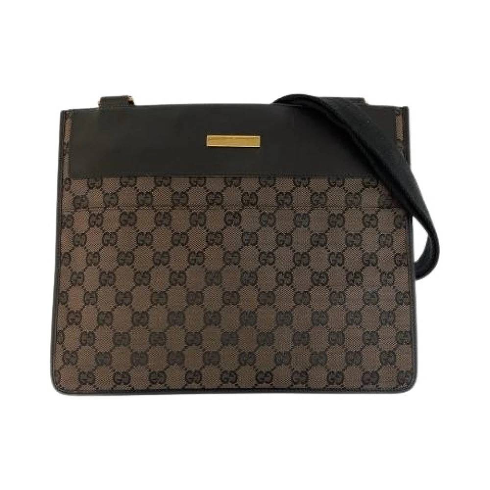 Gucci Vintage Pre-owned GG Canvas Leather Shoulder Bag - Vintage - Dame - Brun - ONE SIZE - Uld