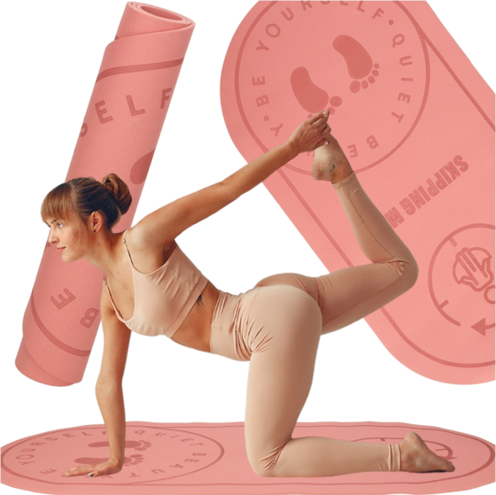 B2x Yoga Jumping Exercise Mat Soundproofing Non-slip 127x63x0.6 Cm Pink Yogamattor Pink - One Size