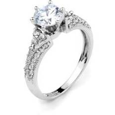 CZ Engagement Ring in 9ct White Gold - white gold