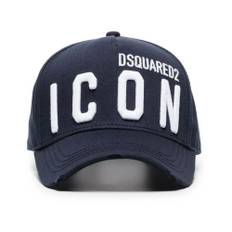 Dsquared2, Tilbehør, Herre, Blå, ONE SIZE, Bomuld, Be Icon Baseball Cap - ONE Size