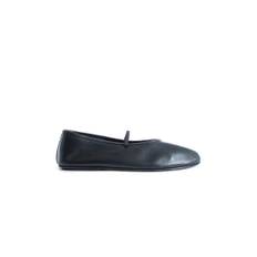 Elastic Ballet Slippers in Leather