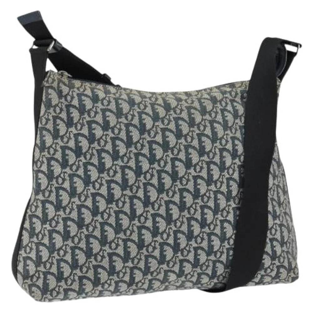 Dior Vintage Pre-owned Trotter Canvas Skuldertaske - Vintage - Dame - Blå - ONE SIZE - Uld