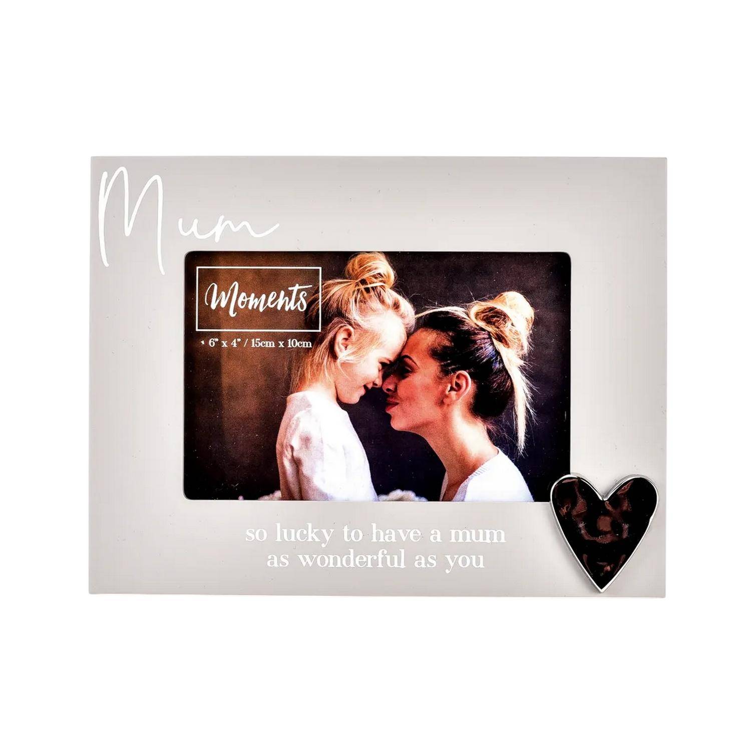 Celebrations Moments Mum Wooden Heart Photo Frame One Size grå