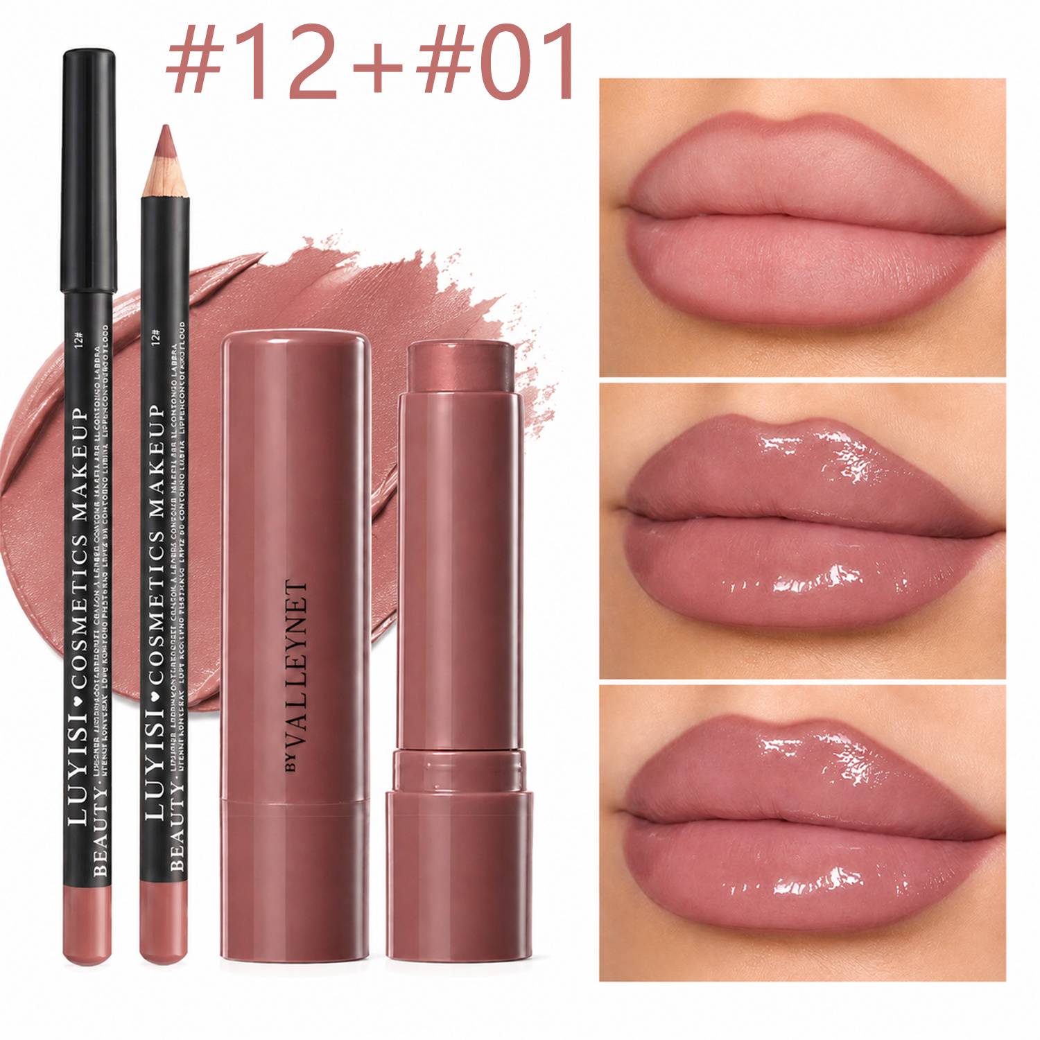 2pcs/set Lip Liner & Moisturizing Lipstick - Precise Definition & Hydrating Color - Waterproof Long-lasting - Natural , Non-drying, Lip Combo