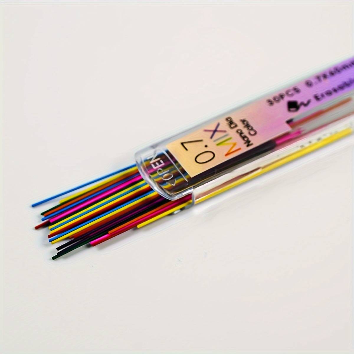30 Colorful Pencil Leads High Quality 0.7mm Automatic Pencil Refills For School Students Office Drawing Colorful Erasable Hand Drawing Sketching Erasable Press Type