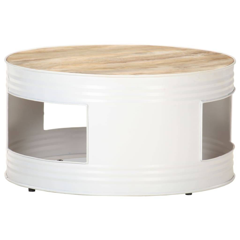 vidaXL Soffbord vit 68x68x36 cm massivt mangoträ