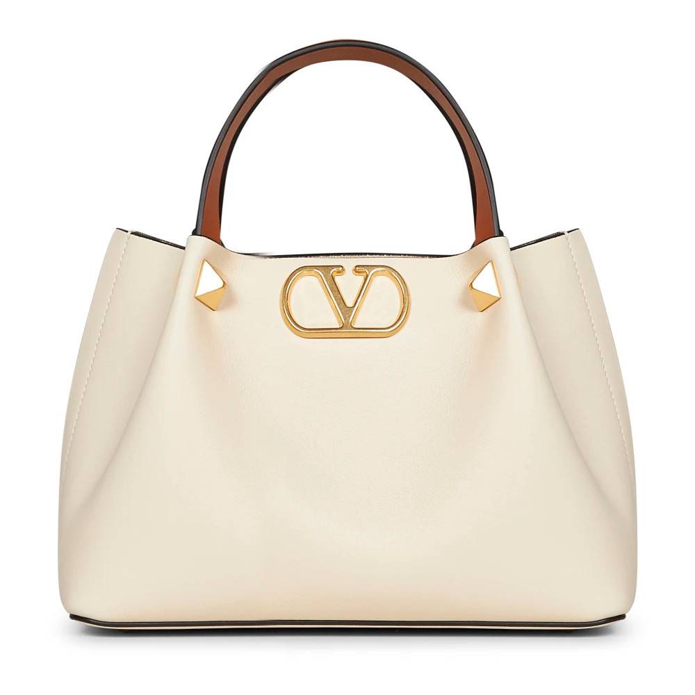 Valentino Garavani VLogo Signature Håndtaske - Tasker - Dame - Beige - ONE SIZE - Uld