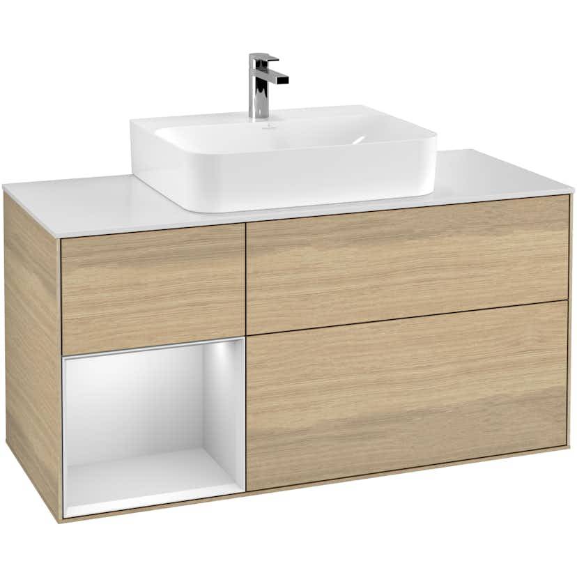 Tvättställsskåp Villeroy & Boch Finion med 3 Lådor Hylla och Bänkskiva för Centrerat Tvättställ