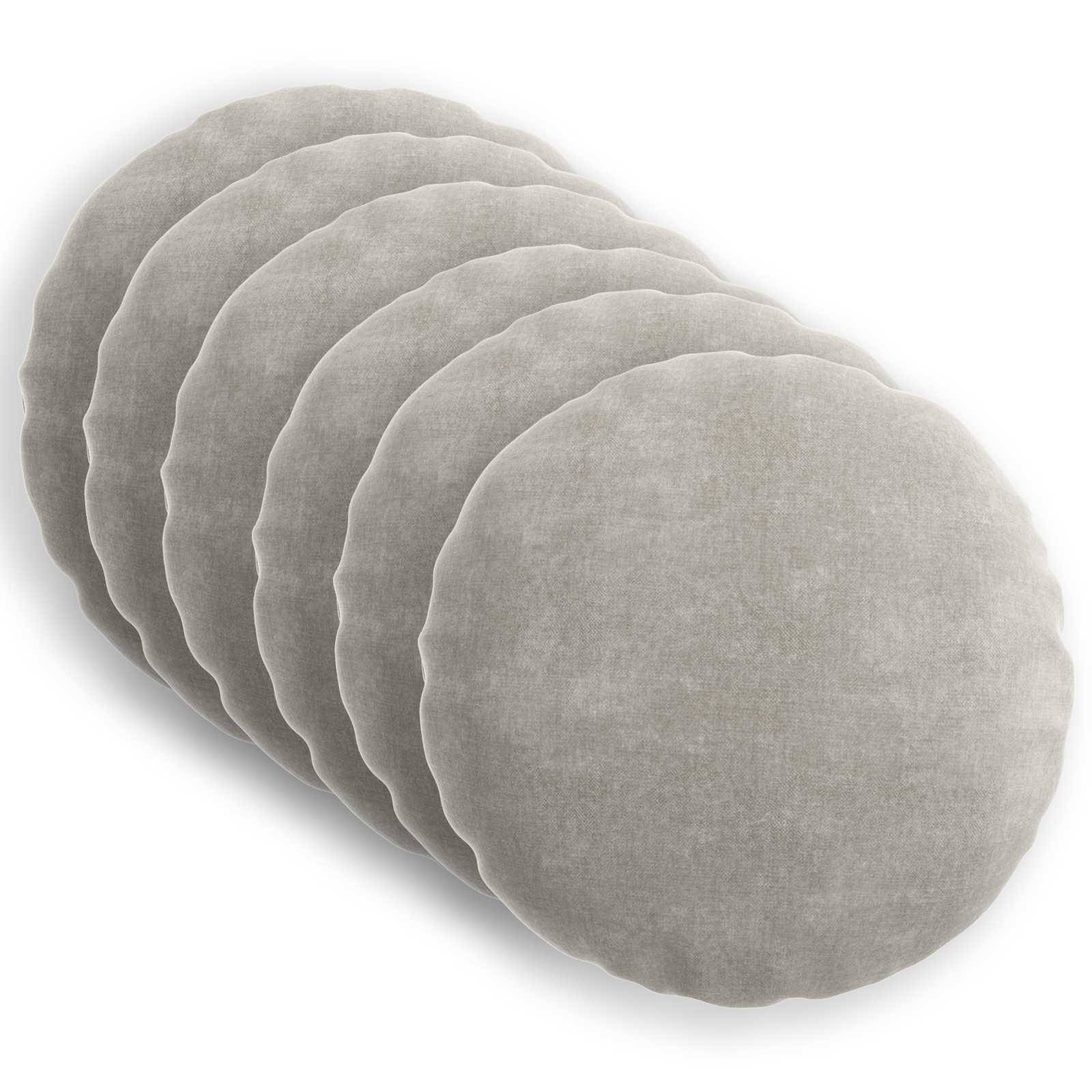 vidaXL Pudebetræk 6 pcs HEERLEN Lysegrå Ø 60 cm Chenille Stof