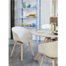 HAY CPH 20 Round Table Ø: 120 cm - Lacquered Solid Oak/Off White Linoleum