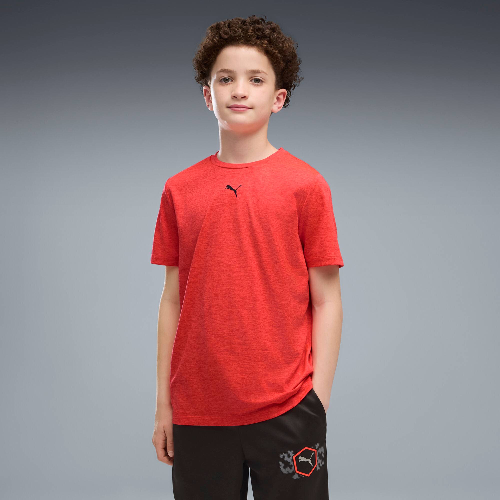 PUMA Essentials Training Heather Tee Youth, Kids, Ultra Red Heather, 11-12Y