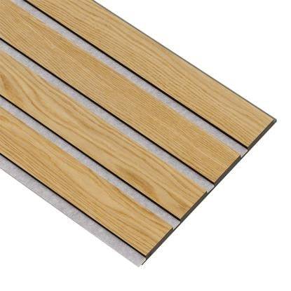 I-Wood Medio+ 4-lamel akustikpanel, klar olieret, grå filt og sort kerne, egefiner, 17 x 300 x 2400 mm