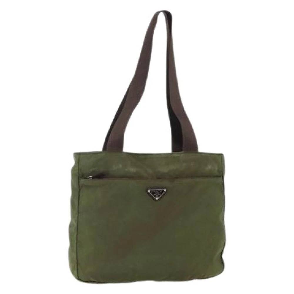 Prada Vintage Pre-owned Nylon Tote Bag - Vintage - Dame - Grøn - ONE SIZE - Nylon