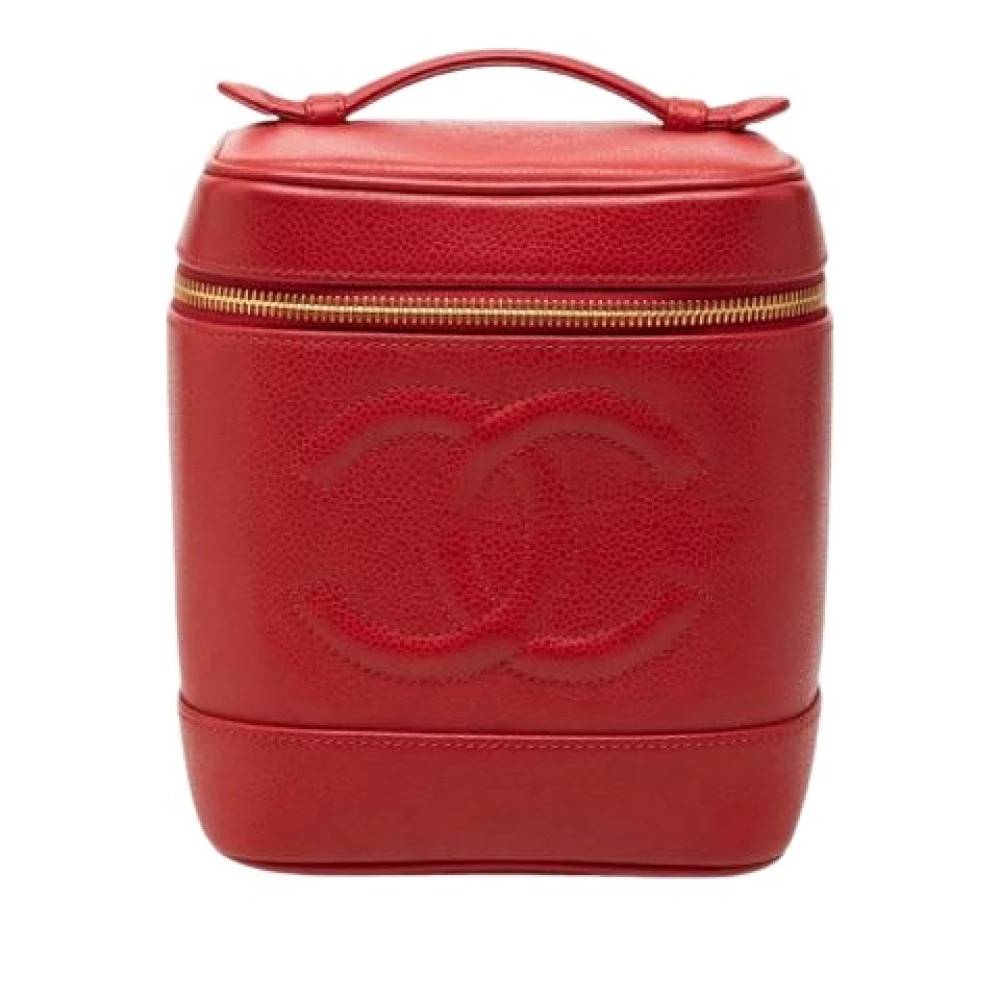 Chanel Vintage Pre-owned Vanity Bag - Vintage - Dame - Rød - ONE SIZE - Læder