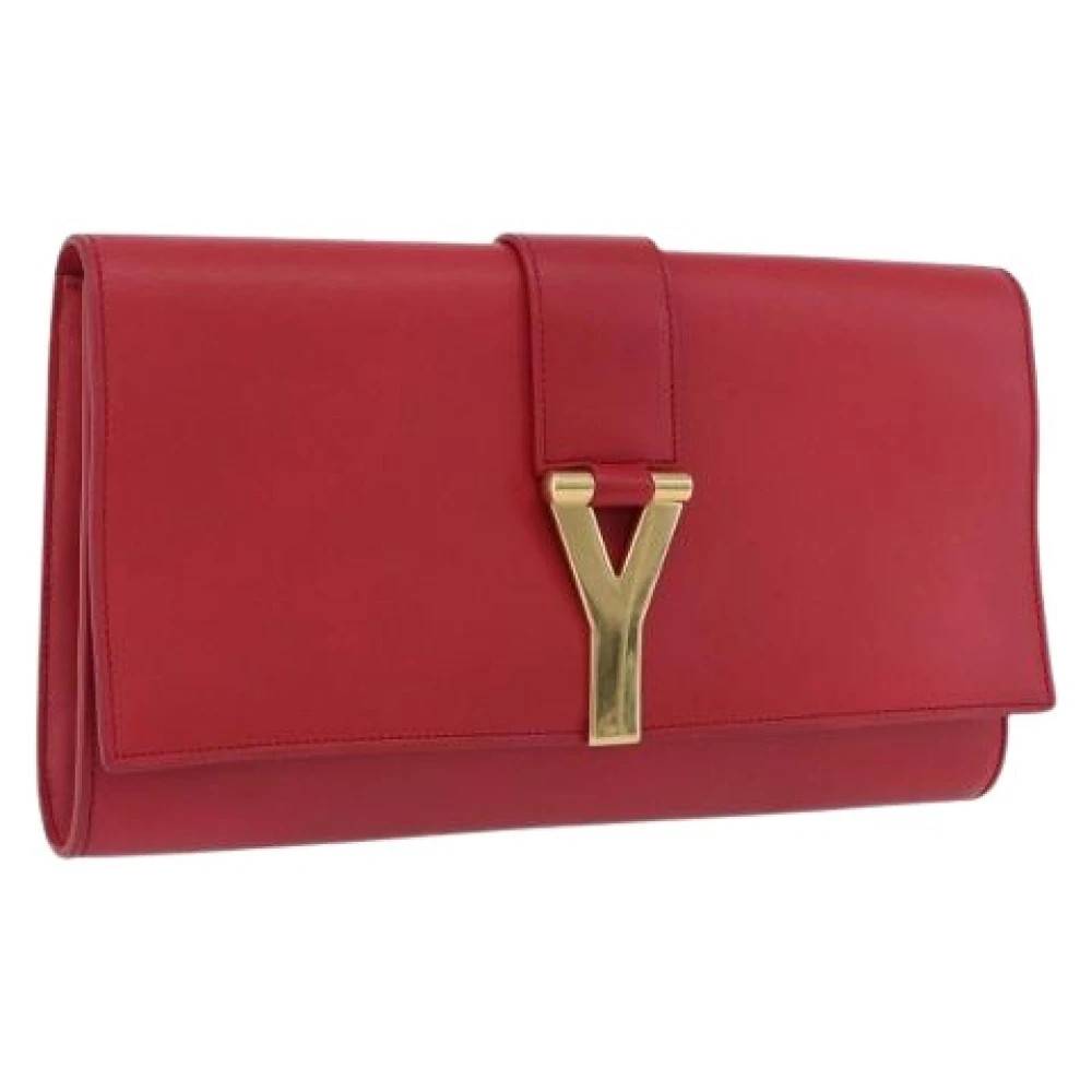 Saint Laurent Vintage Pre-owned Clutch Taske - Vintage - Dame - Rød - ONE SIZE - Uld