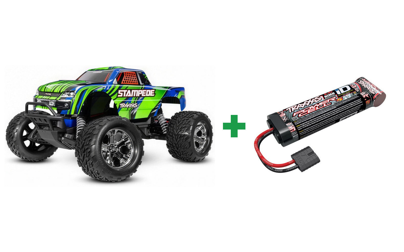 Traxxas 36254-8 Stampede 2WD 1/10 RTR TQ EHD USB-C - With Battery/Charger - Green / Kompletpakke - Ekstra køretid