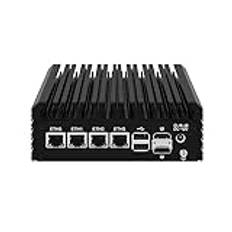 Micro Firewall Appliance, Mini PC, pFsense Plus, Mikrotik, OPNsense, VPN, Router PC, Intel Alder Lake-N 12th Gen N100, HUNSN RJ42, 4 x 2.5GbE I226-V, 2 x HDMI, DP, TF, Type-C, 32G DDR5 RAM, 512G SSD