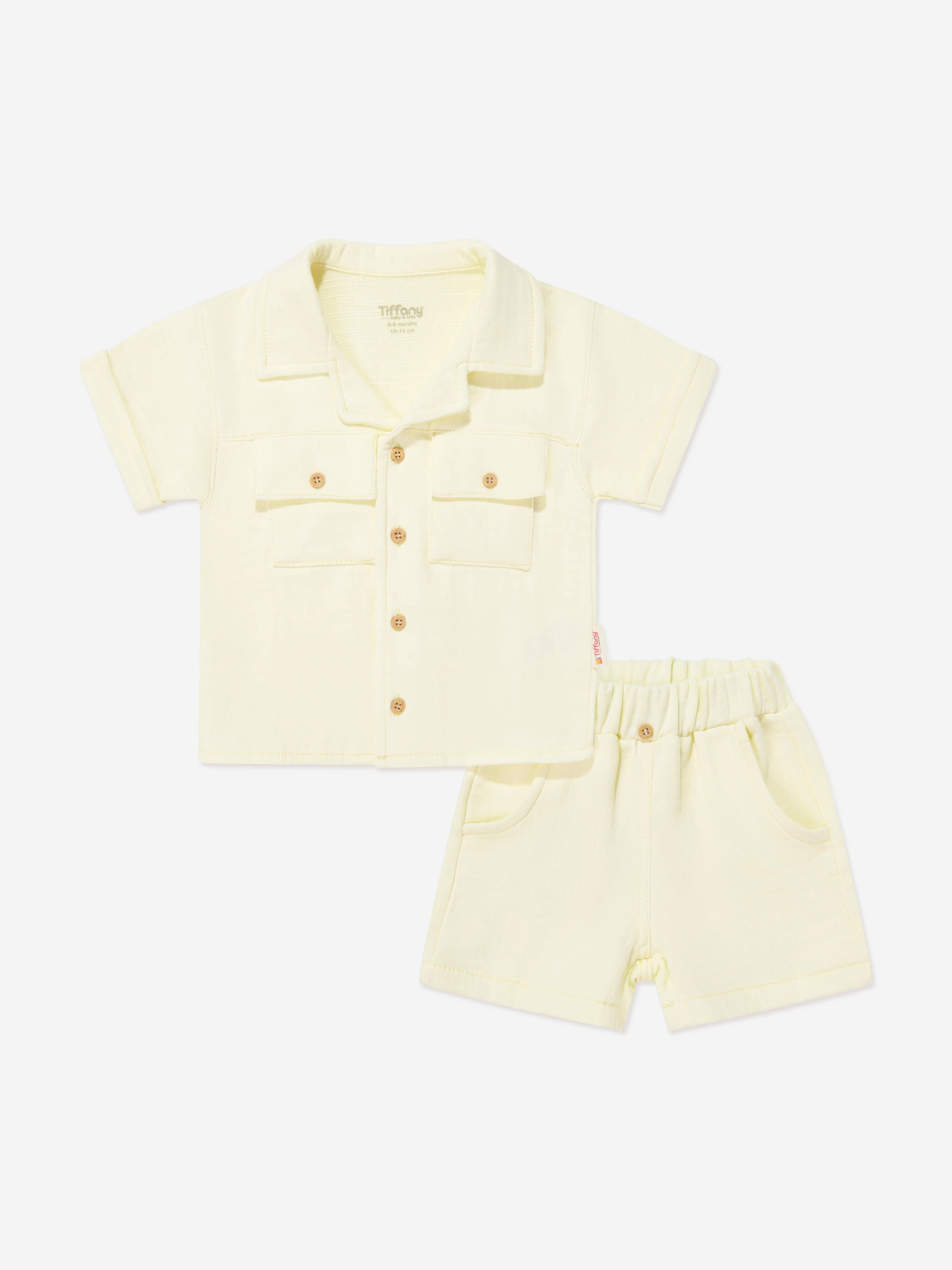 Tiffany Baby Boys Linen Breeze Shirt and Shorts Set in Yellow - Multicoloured / 2 - 3 Years (2 - 3 Years)
