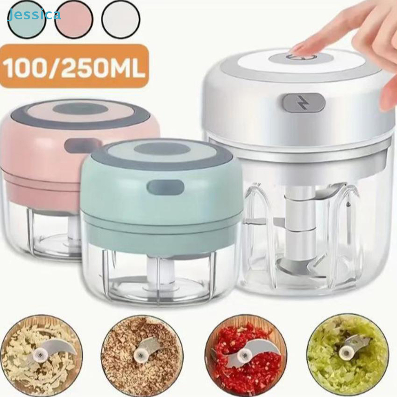 ♥Mini Electric Food Chopper-100/250ML Portable Vegetable & Garlic Grinder with Rechargeable Design