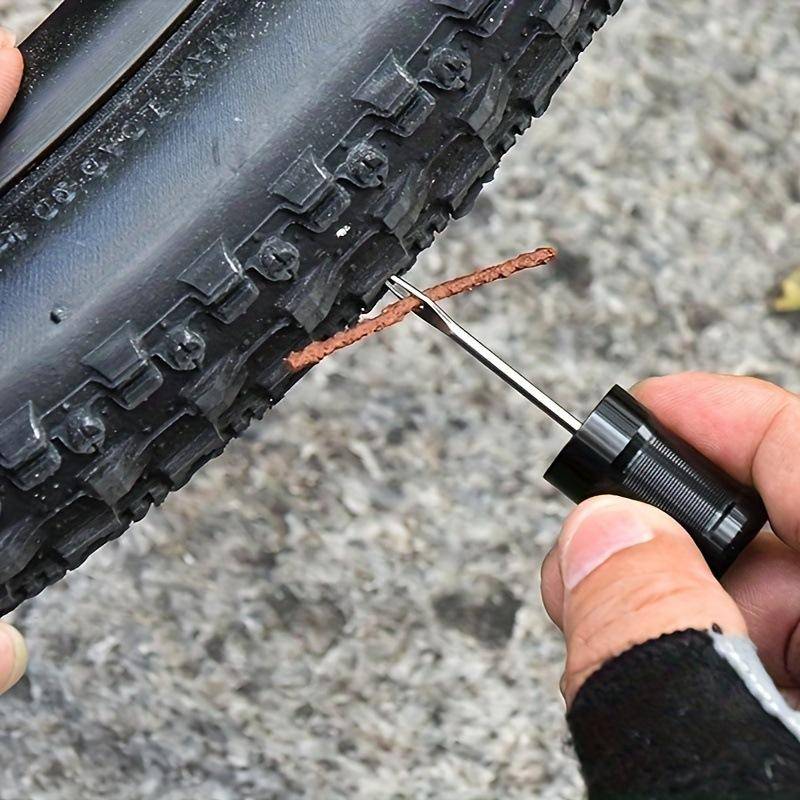 Bärbar Cykeldäck Tubeless Reparationskit Däckborr Punktering Brådskande Lim Reparation Gummirand Cykelunderhåll Punktering Landsvägscykel