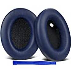 SOULWIT Ersättnings-öronkuddar för Sony WH-1000XM4 Over-Ear-hörlurar, med mjukt proteinläder, brusisolerande skum, tillagd tjocklek-Blå
