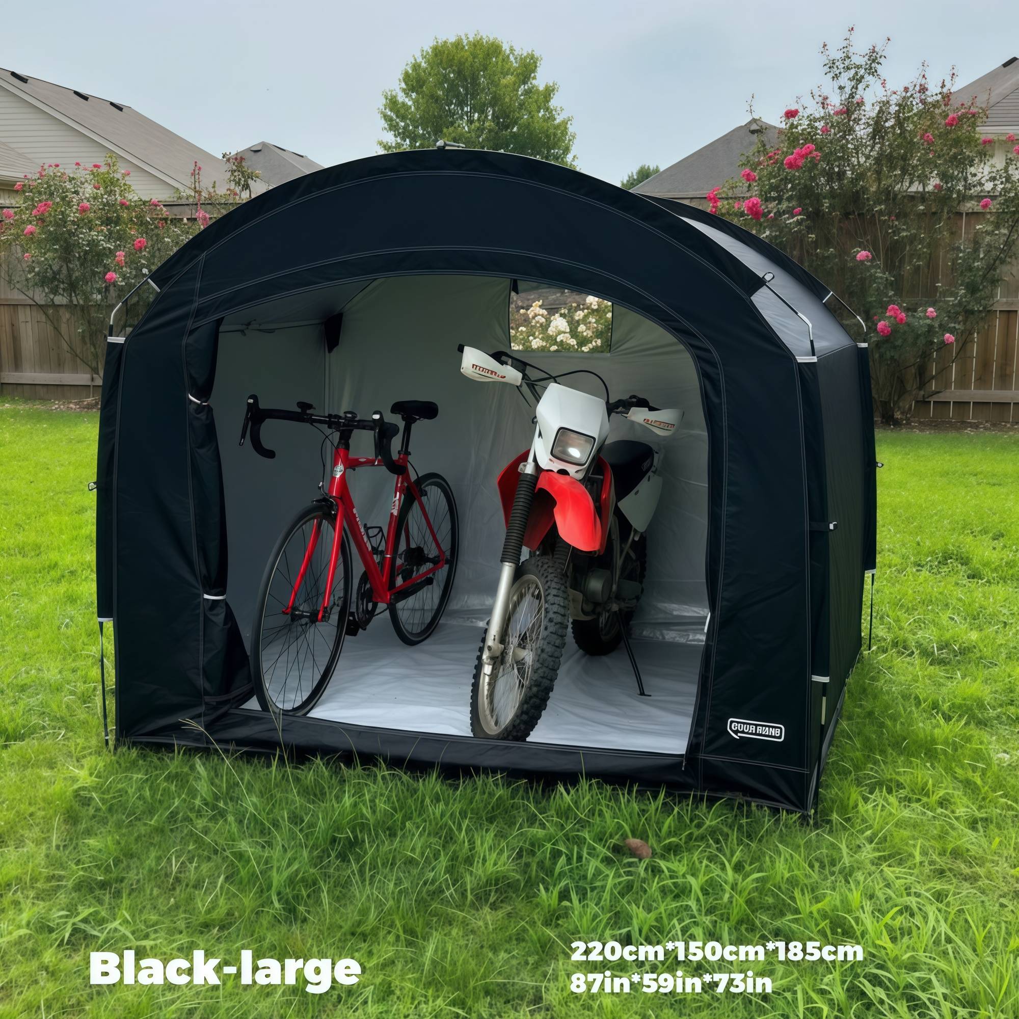 Bicycle And Motorcycle Sheds, Garages, Courtyard Tool Storage Sheds, Weather-resistant Storage Shade Canopies, In Beige, Green, , Accommodating 2-4 Bicycles Or Motorcycles
