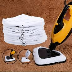 TEMU 6 Pcs H2o Superfine Fiber Steam Mop Cloth Covers - Reusable, Absorbent, Suitable For Floors And Glass
