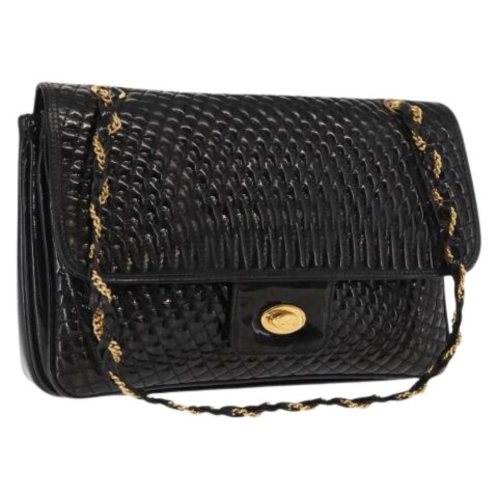 Bally Pre-owned Pre-owned Læder Skuldertaske - Vintage - Dame - Sort - ONE SIZE - Uld