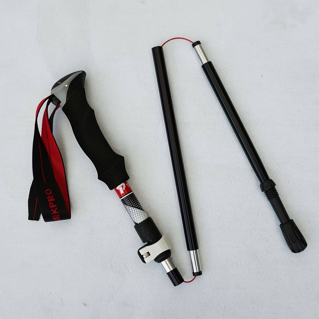 TEMU A 110cm Black/blue Trekking Pole Made Of 7075 Aluminum Alloy, High-strength, Lightweight, Telescopic, And Portable