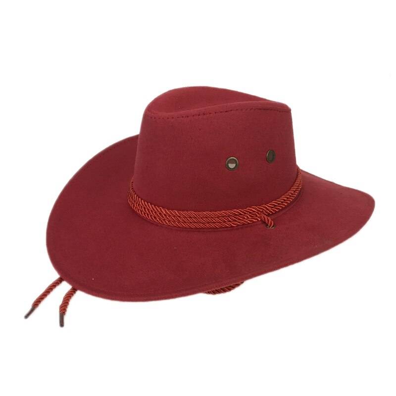 Herrsolhatt stor längs den västra cowboyhatt ridhatt camping utomhuskeps champei cowboy 9 färg yy17059 - Rosa cowboyhattar