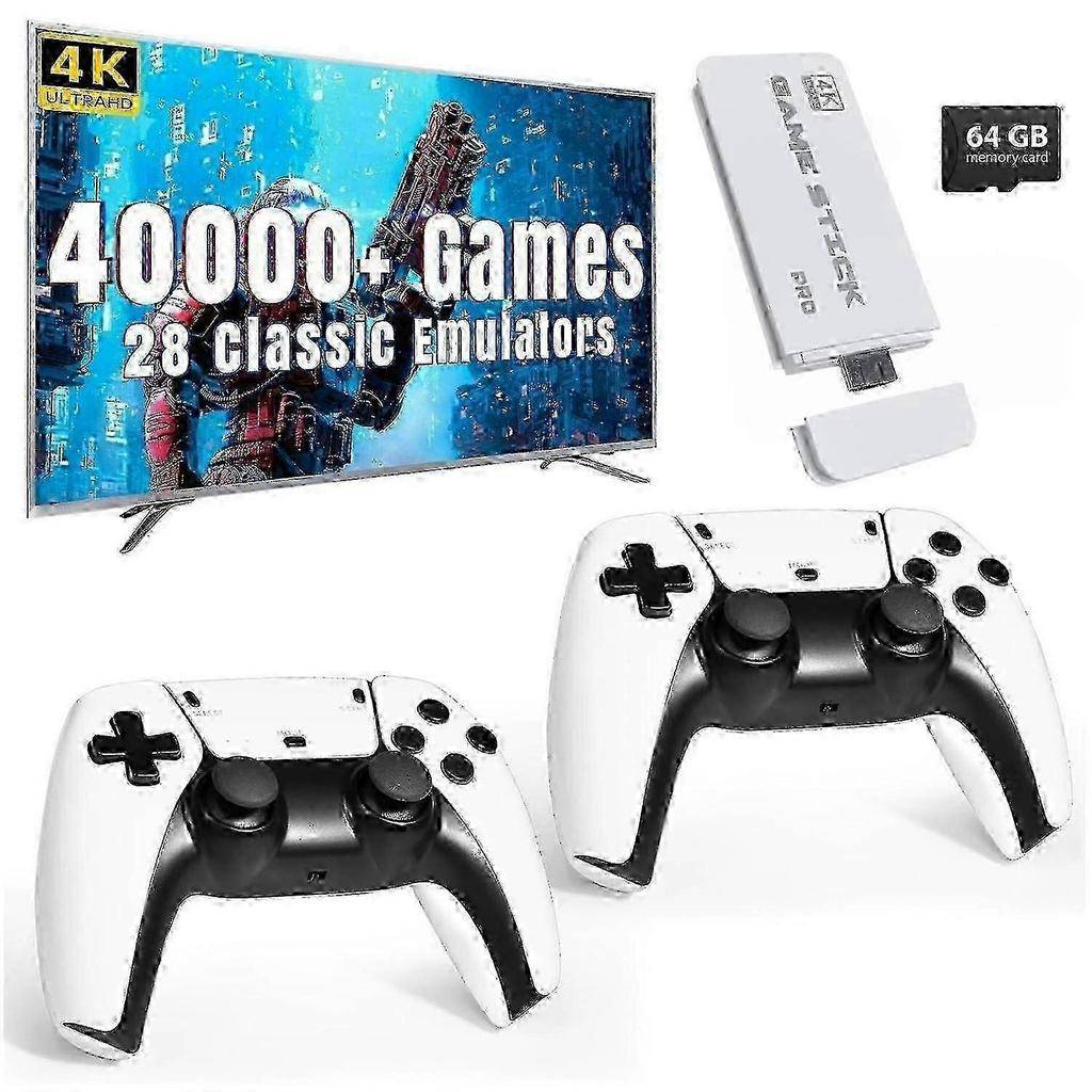 Wireless Retro Game Console with 40,000 Games, 4K HDMI, 64GB