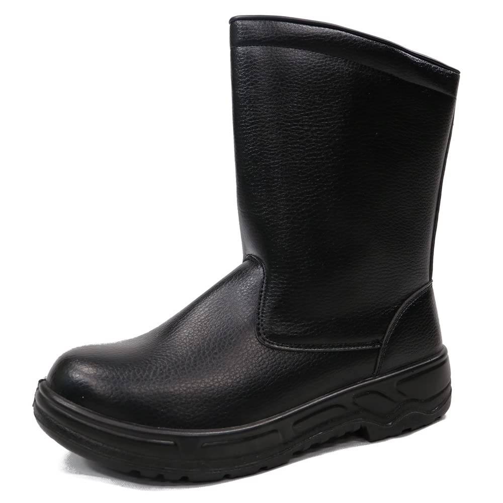 Half boots with steel toe genuine leather black leopard 25 cm [Kokos Nobuoka] cap, oil-resistant sole, toe, (AAQX6) ZA-817, black, svart