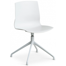 LIVA rotérbar spisebordsstol i metal og PVC H82 cm - Hvid/Hvid
