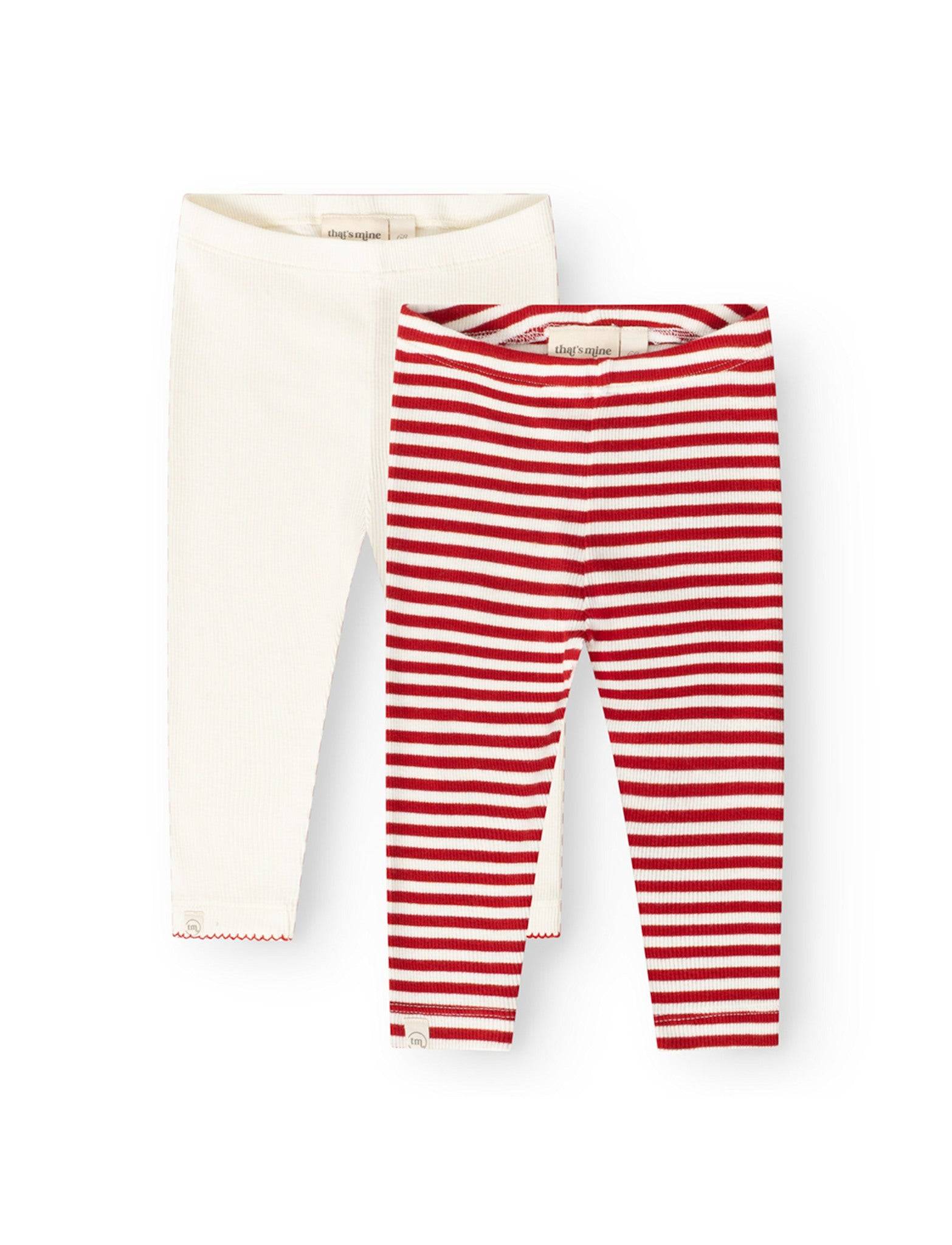 That's Mine - Jia leggings 2-pak - Red stripe - 50cm - 0M