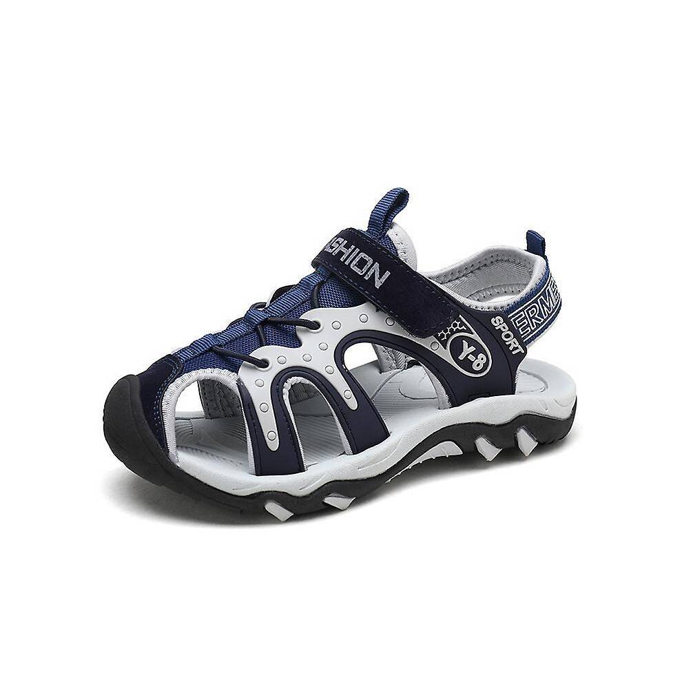 (34, Blue) Kids Beach Slippers Fashion Sandals Outdoor Indoor Non-Slip Shoes 3Ef009