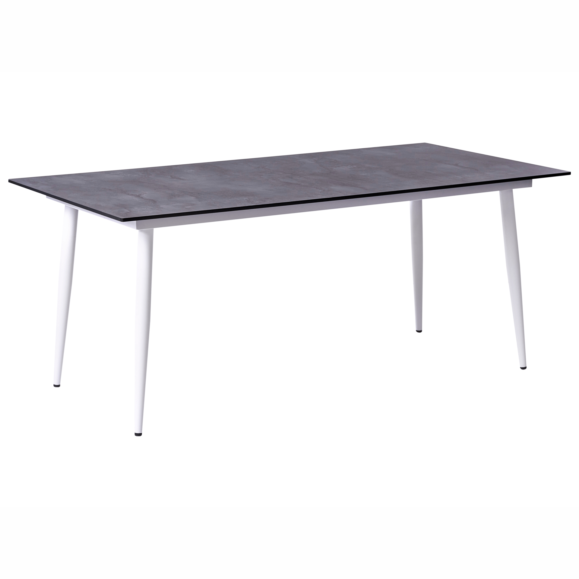 Matbord utomhus Tolentino 90x180 cm Steneffekt - Vit/Grå Grå,Vit
