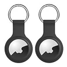 [2 Stycken] AirTag silikon skyddande nyckelring – Apple Airtags hängande fodral reptåligt – Air Tag fodral för nycklar, väskor, bagage