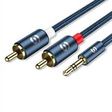 ESSAGER 3M HiFi-ljud 3,5 mm Jack till 2RCA Hane Splitter Aux-kabel för TV PC-förstärkare DVD-högtalare