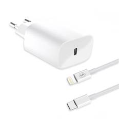 SiGN iPad USB-C PD Hurtigoplader 20W med USB-C til Lightning-kabel, 1m - Hvid