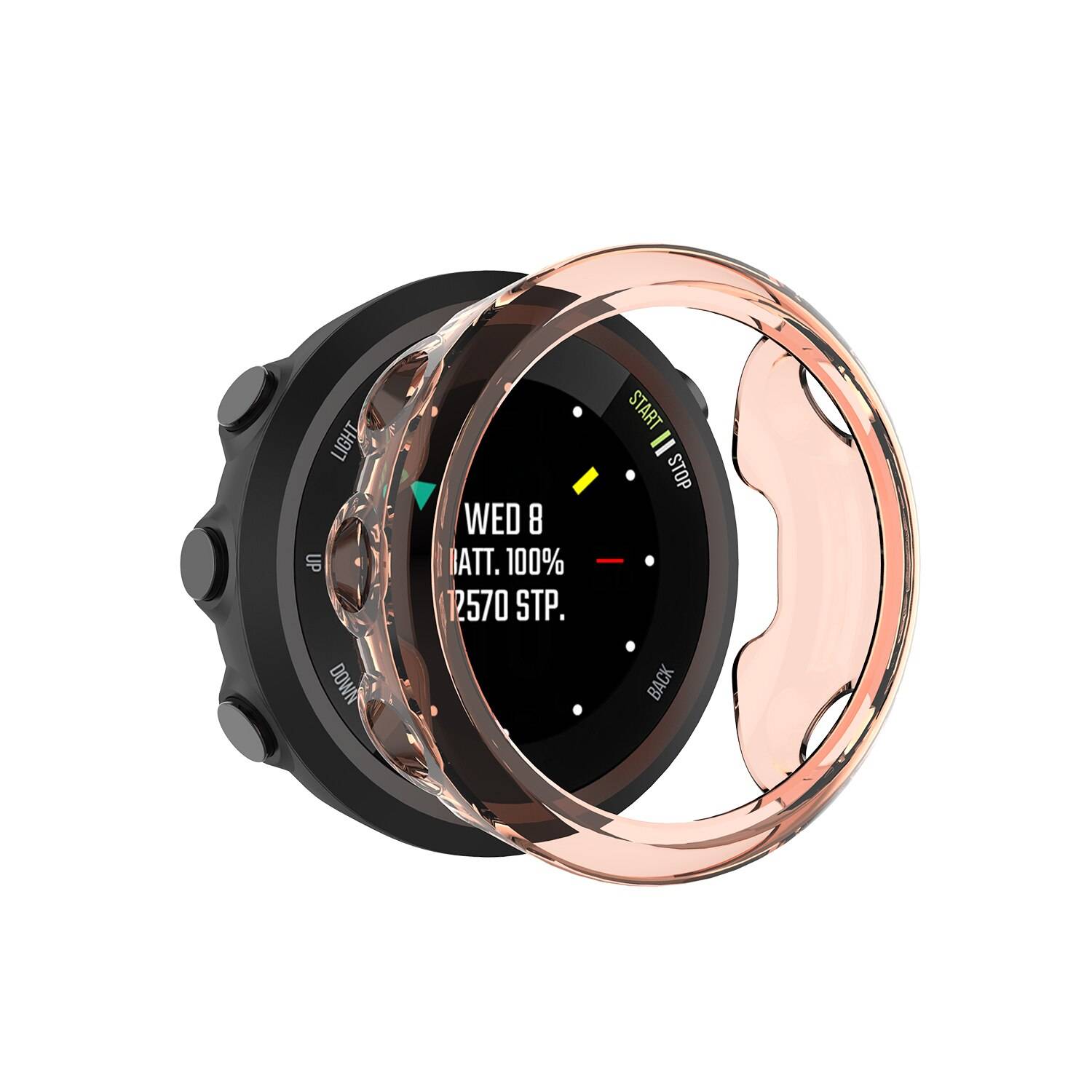 Tpu skydd silikonfodral stötsäkert fodral till garmin forerunner 45s smart klockskalfodral för garmin forerunner 45s fodral - Rosa