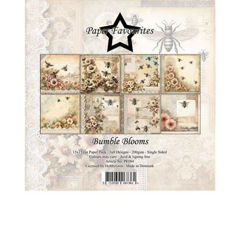 Scrapbookingpapper - 15x15cm - Bumble Blooms