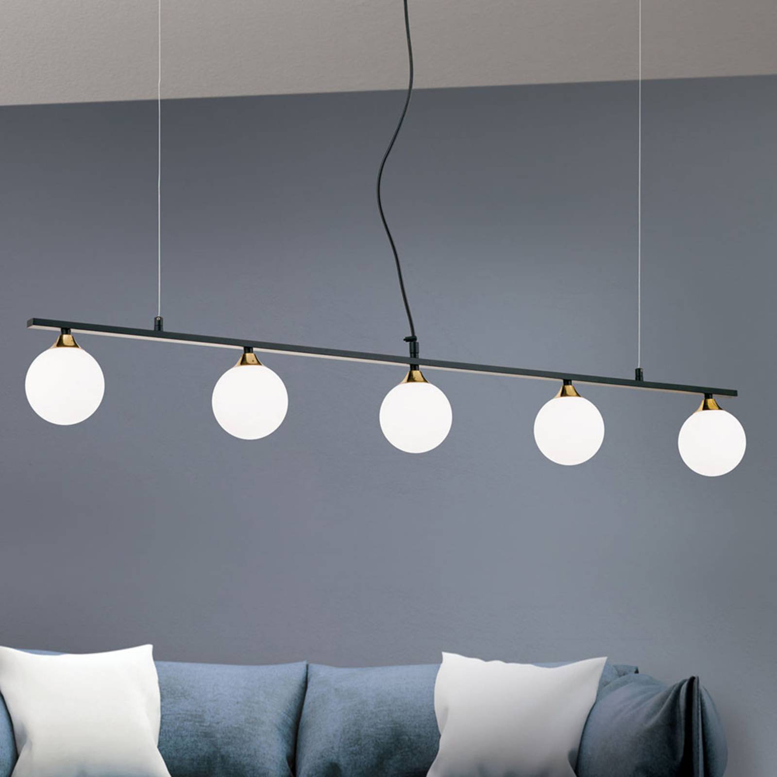 ORION Hänglampa Snowwhite, dimbar, Svart, Vardagsrum / matsal, Metall, Modern, Pendellampa