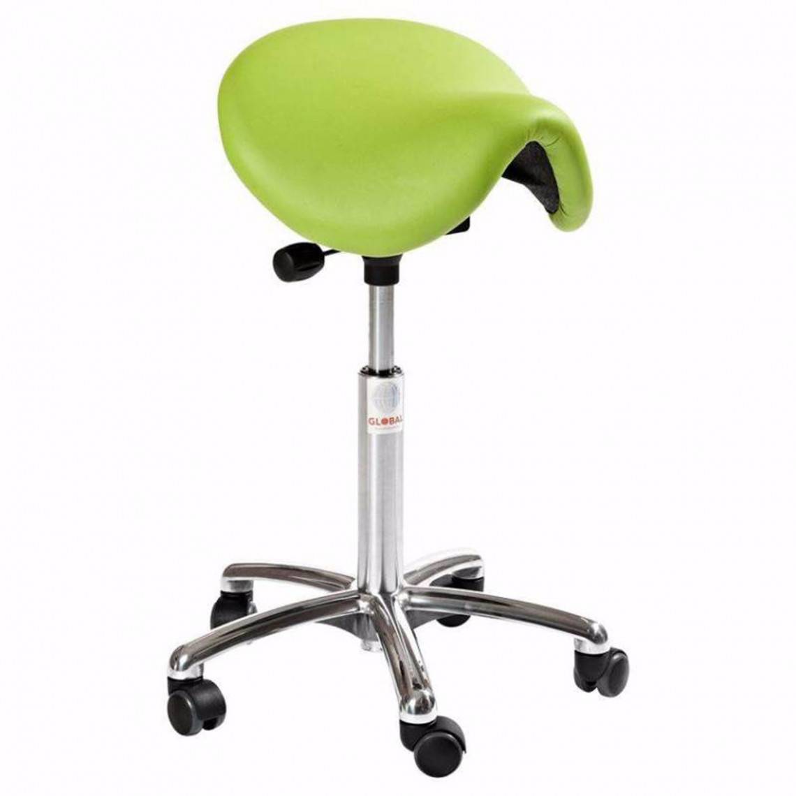 Sadelstol Dalton Alu50 - Kunstlæder, Farve Grøn, Sæde Vinkelbar (Easy seat).