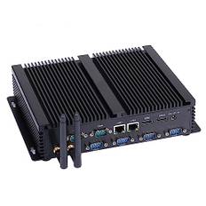 Mini Computer, Fanless Industrial PC, Intel Core I5 4200U 4258U, Windows 11 pro, HUNSN IM04, 2 x HDMI, 2 x LAN, 6 x COM RS232, 4 x USB3.0, 4 x USB2.0, 8G RAM, 128G SSD