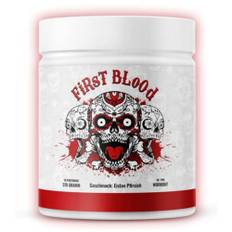FIRST BLOOD 2 Pre Workout Fitness Booster 2023 Matrix mit L-Arginin + Citrullin + Beta Alanin + Koffein 370g Booster Eistee Peach Geschmack