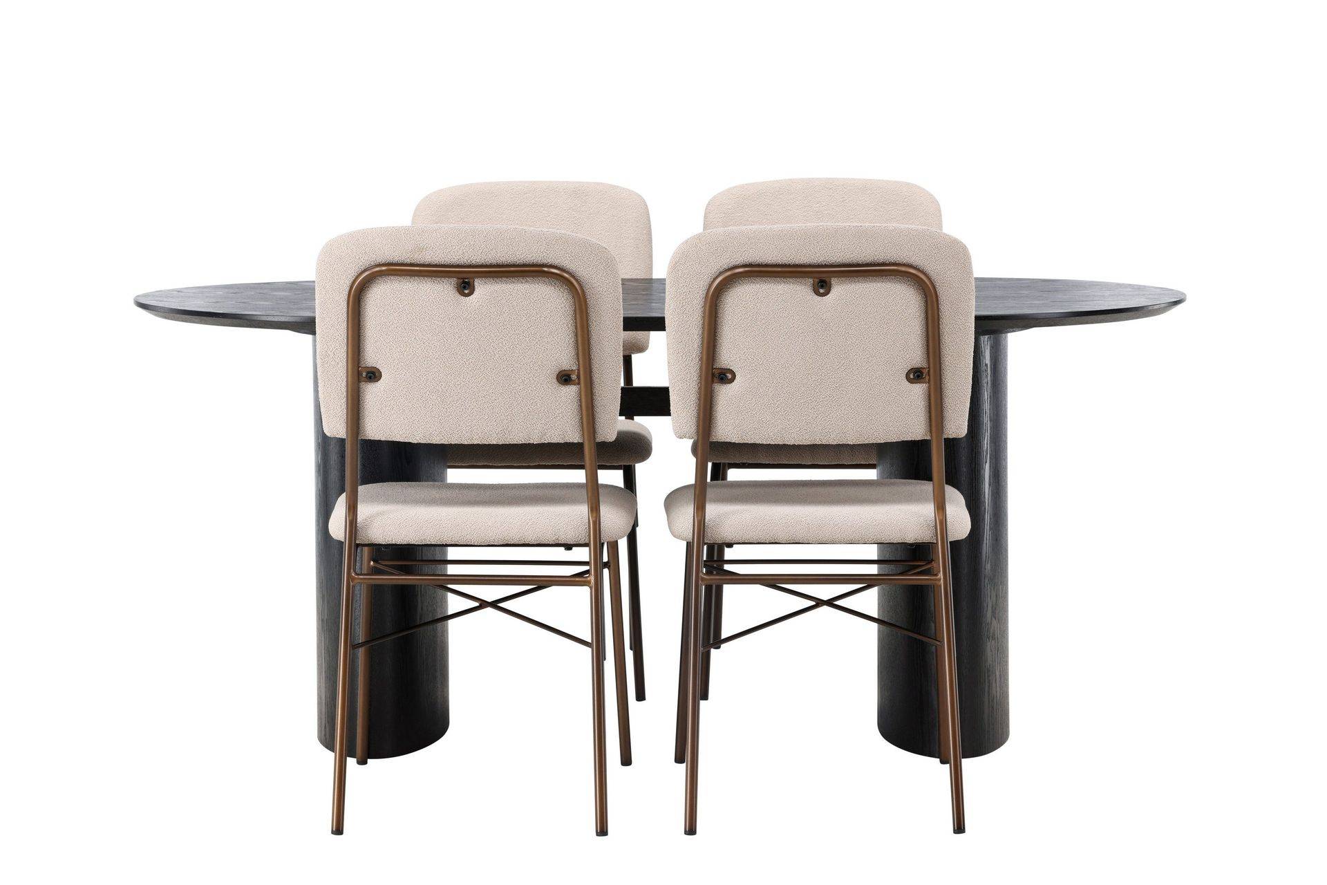 Venture Home Isolde Matgrupp 180 cm Oval med 4 Seda stolar - Beige Matgrupper Beige,Brun Trä
