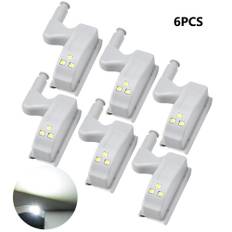 Universal inre gångjärnslampa Skåp LED under skåp Ljus Garderob Garderob Sensorlampa Hem Kök Nattlampor 6PCS vit